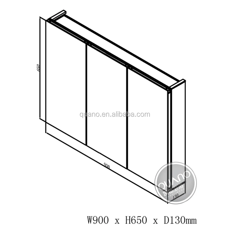 Aluminum glass door wall mounted storage bathroom mirror medicine cabinet for toilet
