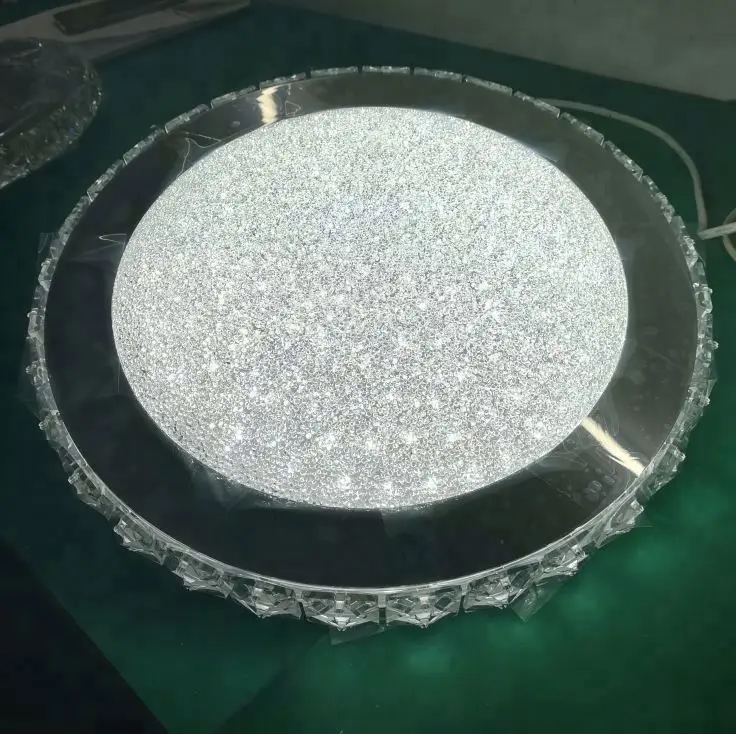 
Contemporary led ceiling light cct dimmable led plafony crystal chrome 