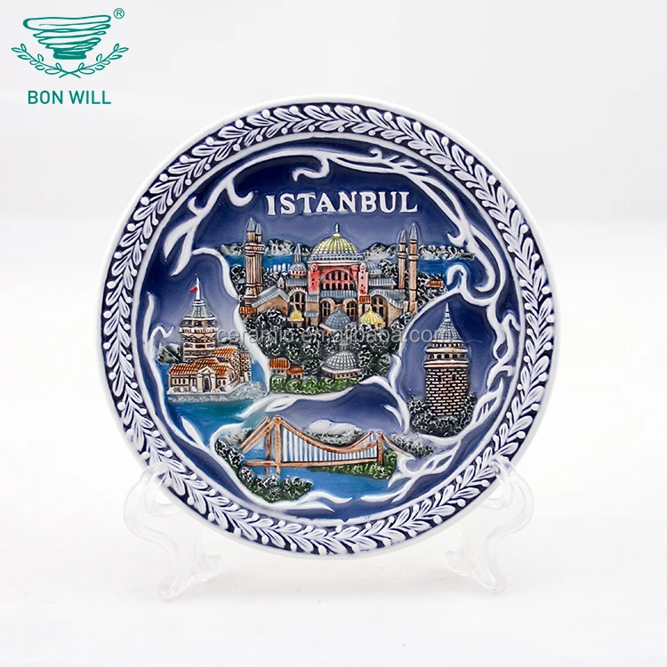4.5 Inch Ceramic turkish souvenir plate of the Istanbul region of turkey