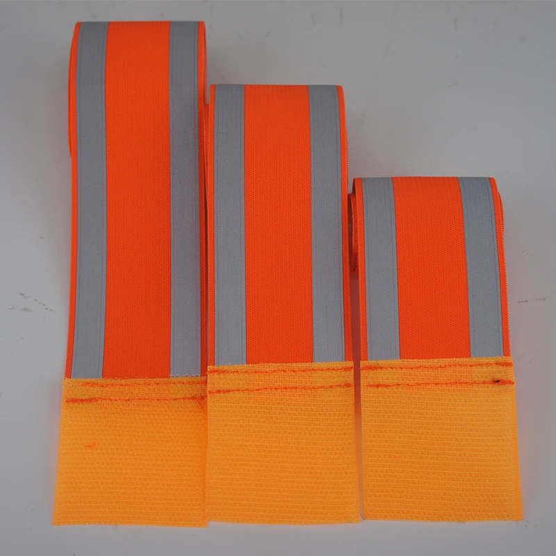 Custom Reusable Adjustable Elastic Hook Loop Reflective Armband