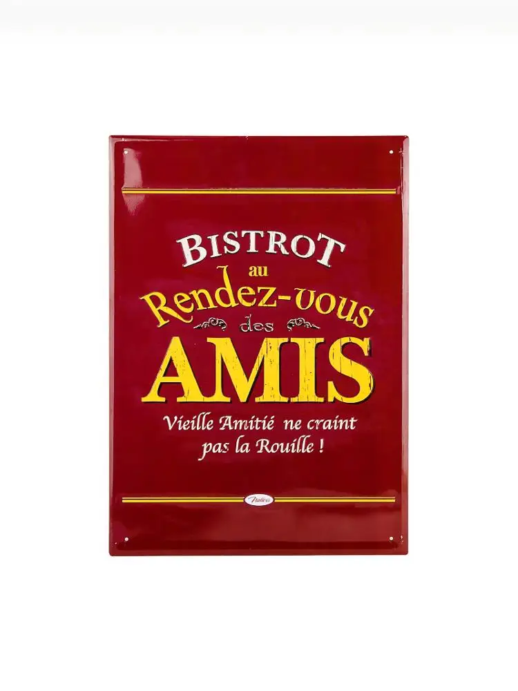 Wholesale Embossed Beer Bar Tinplate Sign Board Vintage Rectangular Advertising Tin Plate Custom Metal Sign