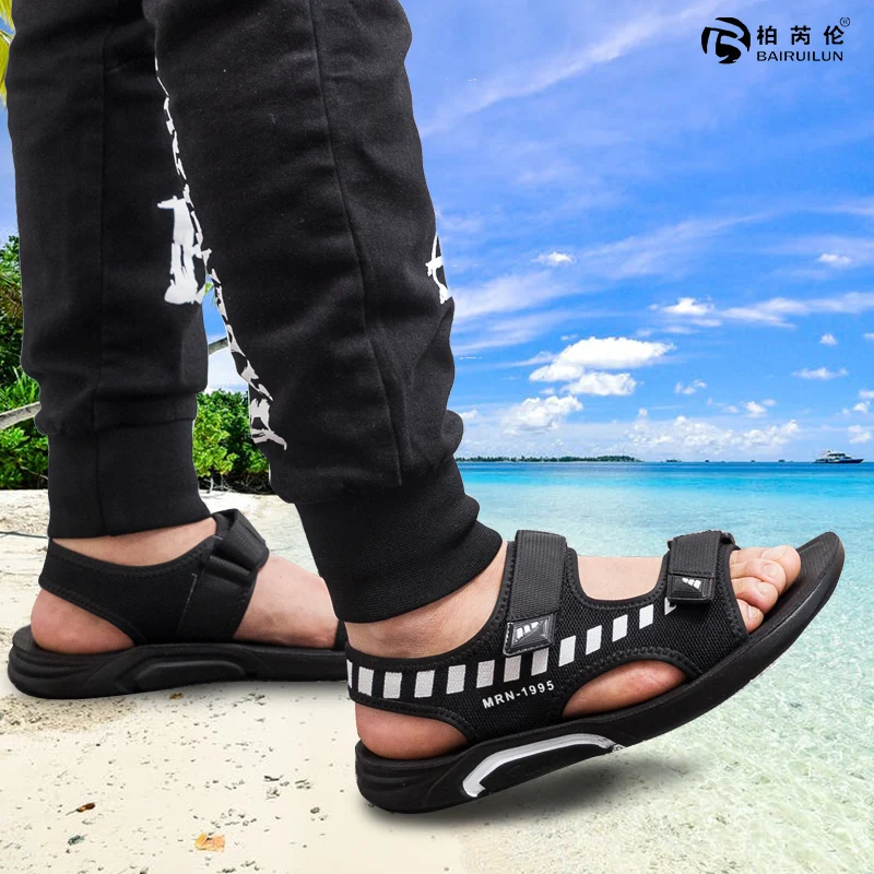 Летние удобные мужские сандалии BAIRUILUN, модные Нескользящие пляжные сандалии