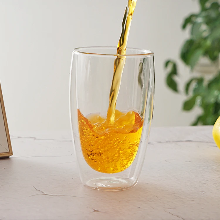 4oz 8 oz Thermal Insulated Drinking Glass Cup Double Wall Beverage Glasses and Tumblers