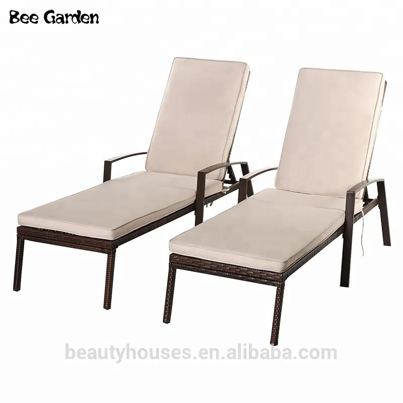 
Outdoor furniture rattan swimming pool lounge chair beach sun bed 
