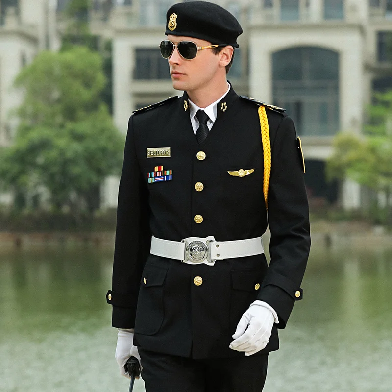 Design Black Color Security Guard Uniforms For Sale