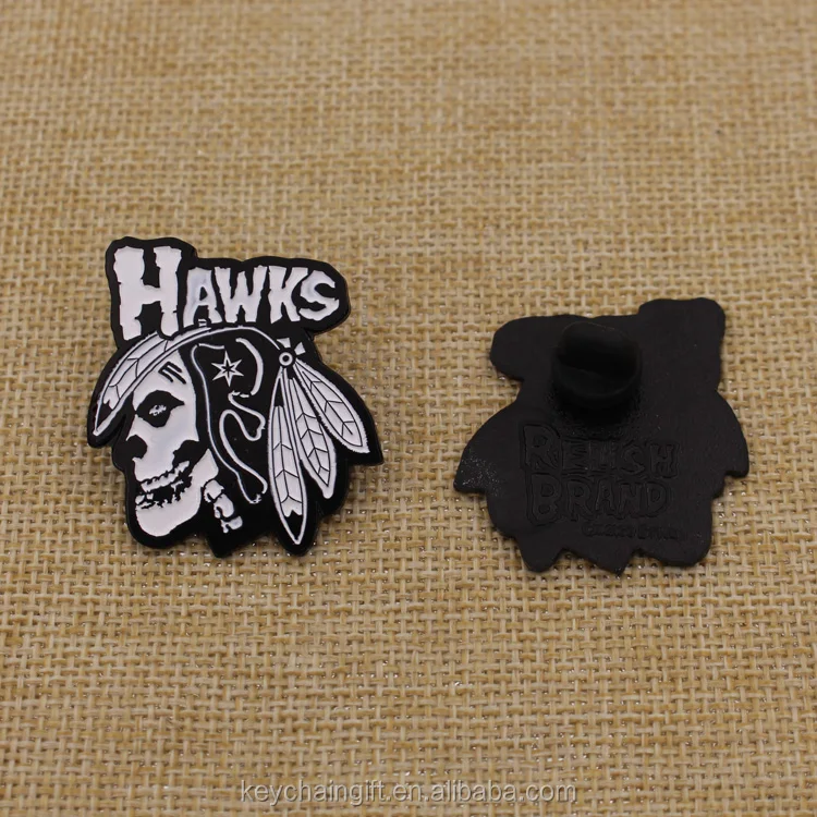 Factory price darkness system metal emblem skeleton lapel pin wholesale