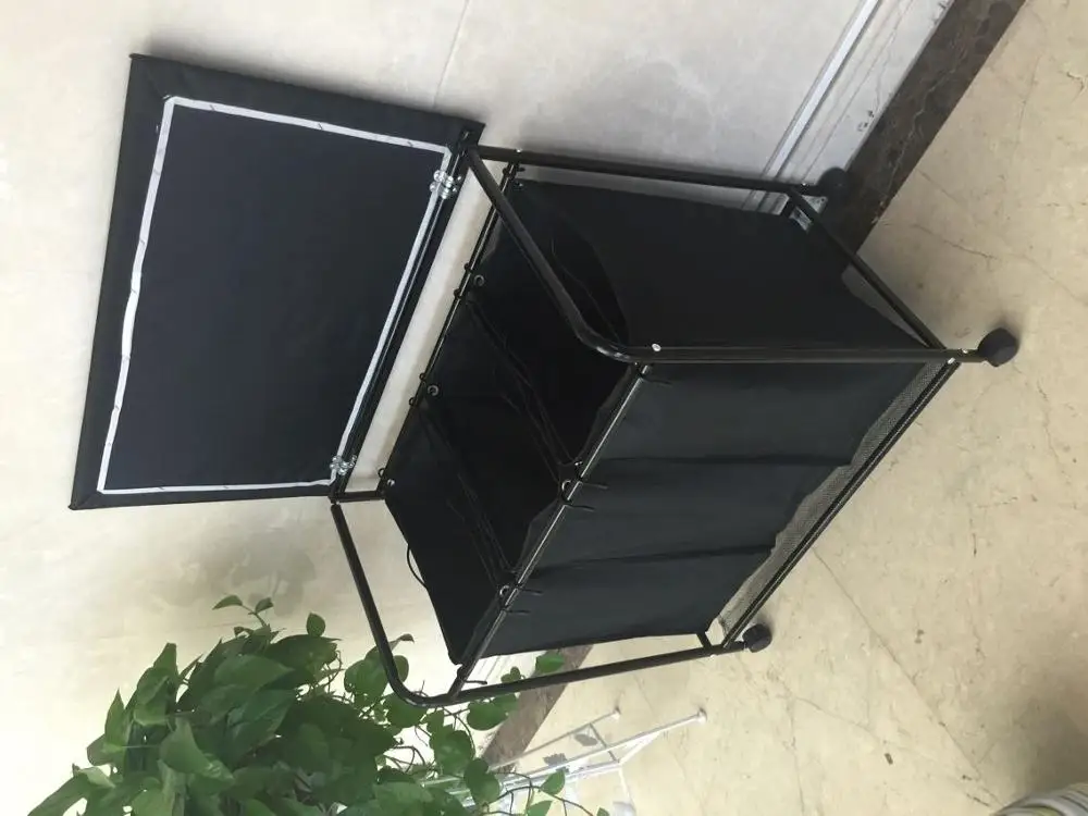 2019 high quality 3 compartment wheeled laundry hamper sorter with lids