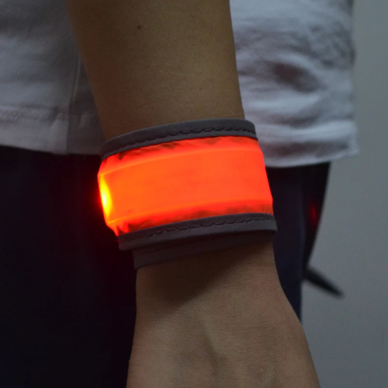 Led Flashlight Wristband Led Light Up Slap Bracelet For Night Jogging