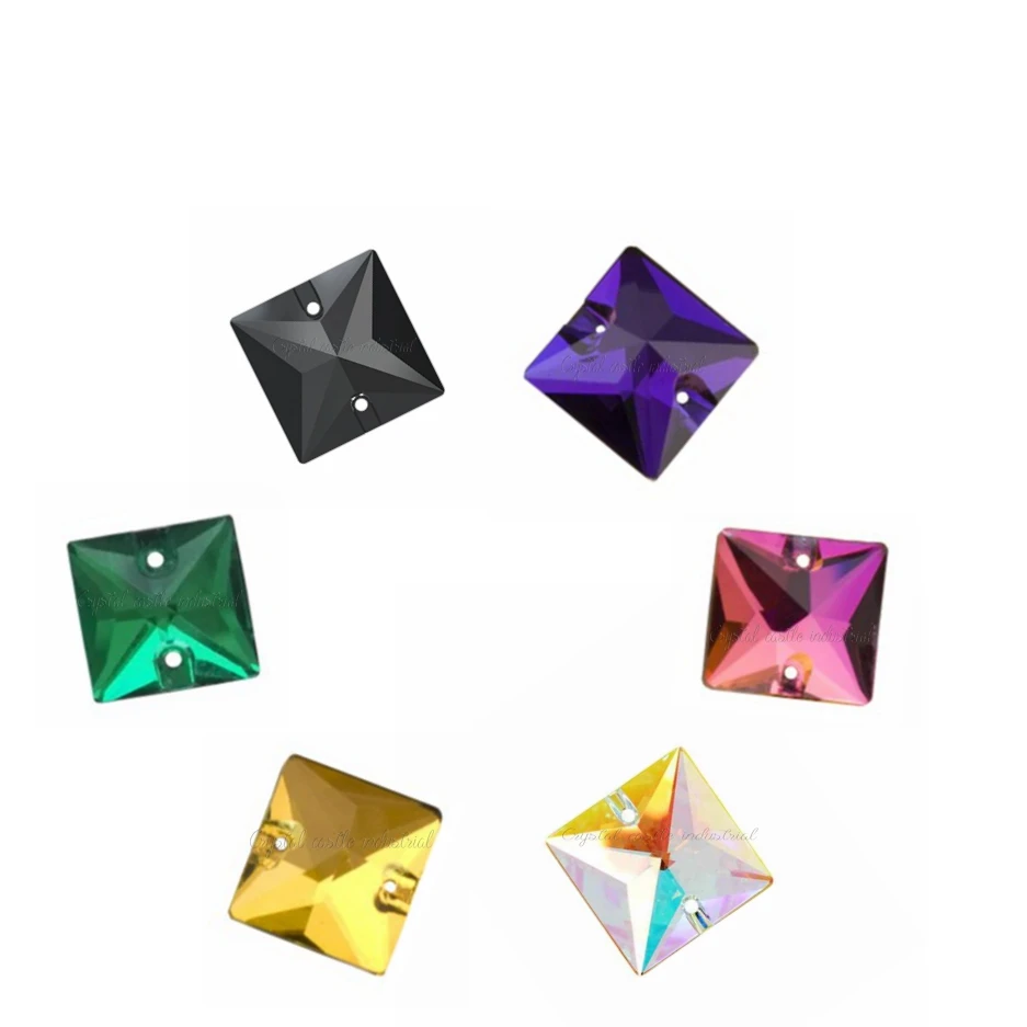 China wholesale price top quality 3240 square flat back non hotfix glass crystal sew on rhinestones