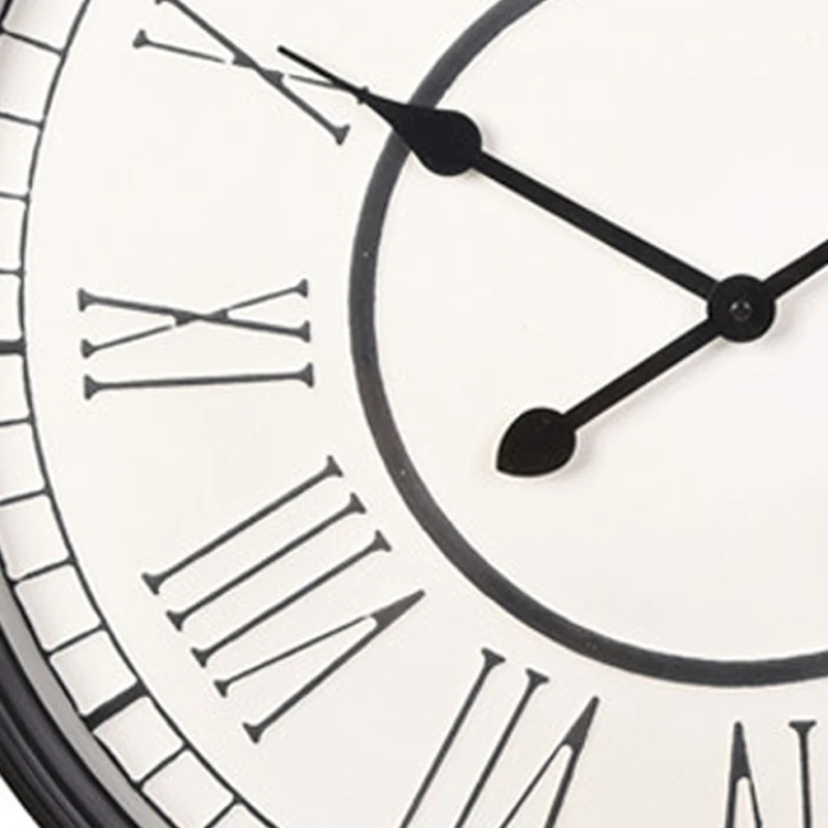 Royal bathroom tin white scenery word roman numbers brand name advertising oval nordic wall clock for bedroom