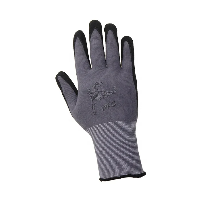 15 gauge spandex and nylon knitted assembly grip gloves garden work gloves sandy nitrile coated gloves