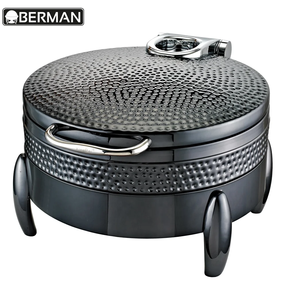 Hotel restaurant kitchen cabinets countertop black plate food warmer ceramic buffet chafing dish yufeh chaffing dishes