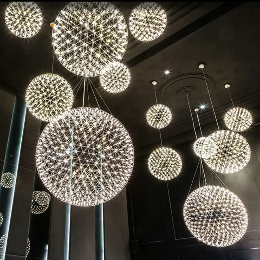 LED Creative personality restaurant chandelier led chandelier ball spark Nordic minimalist living room chandelier restaurant
