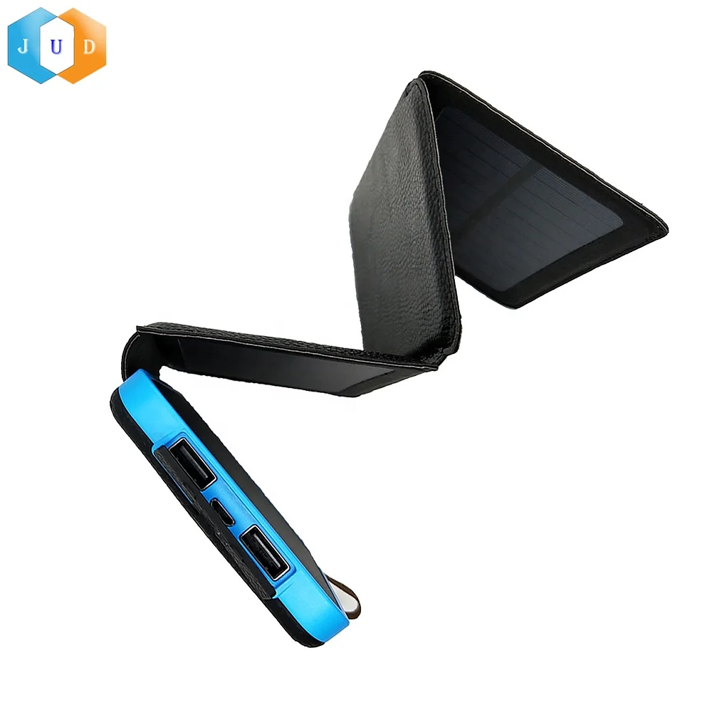 2022 New Outdoor Portable 2 Panel Foldable Backpack Solar 10000Mah Power Bank Charger for Mobile Phone