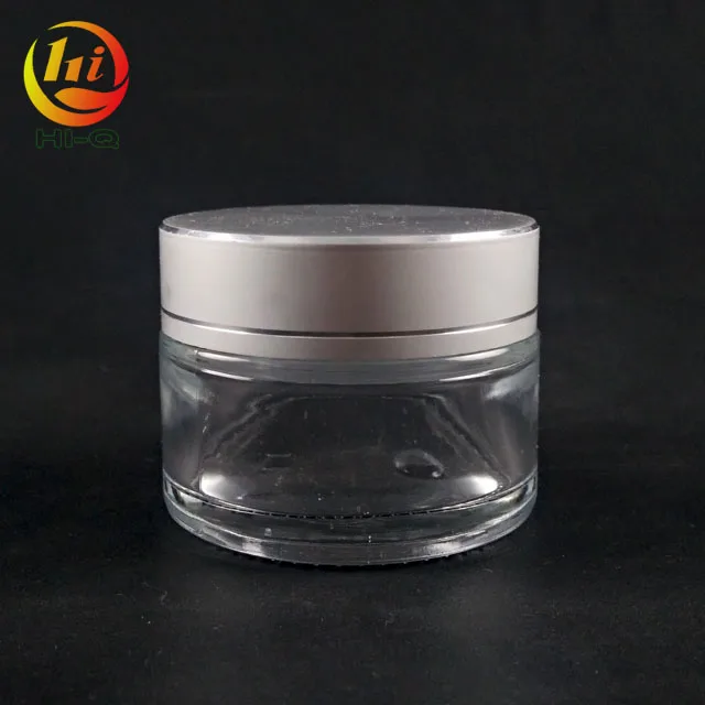 empty eye cream 5g 10g 15g 20g 30g 50g 100g round Transparent clear matte glass jar with aluminum lid for cosmetics