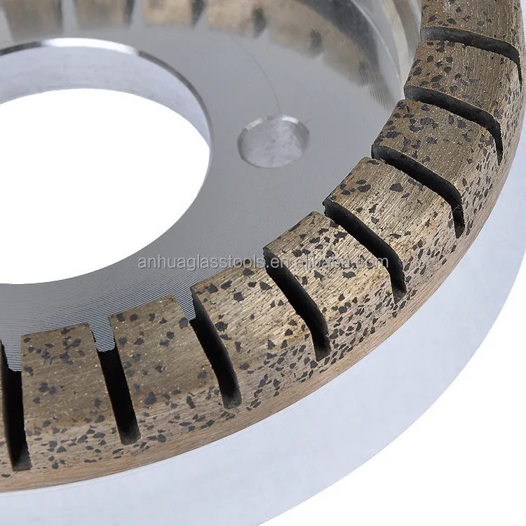 Segmented diamond bond glass grinding cup wheel to glass processing on double edger of GOLIVE/BOTTERO