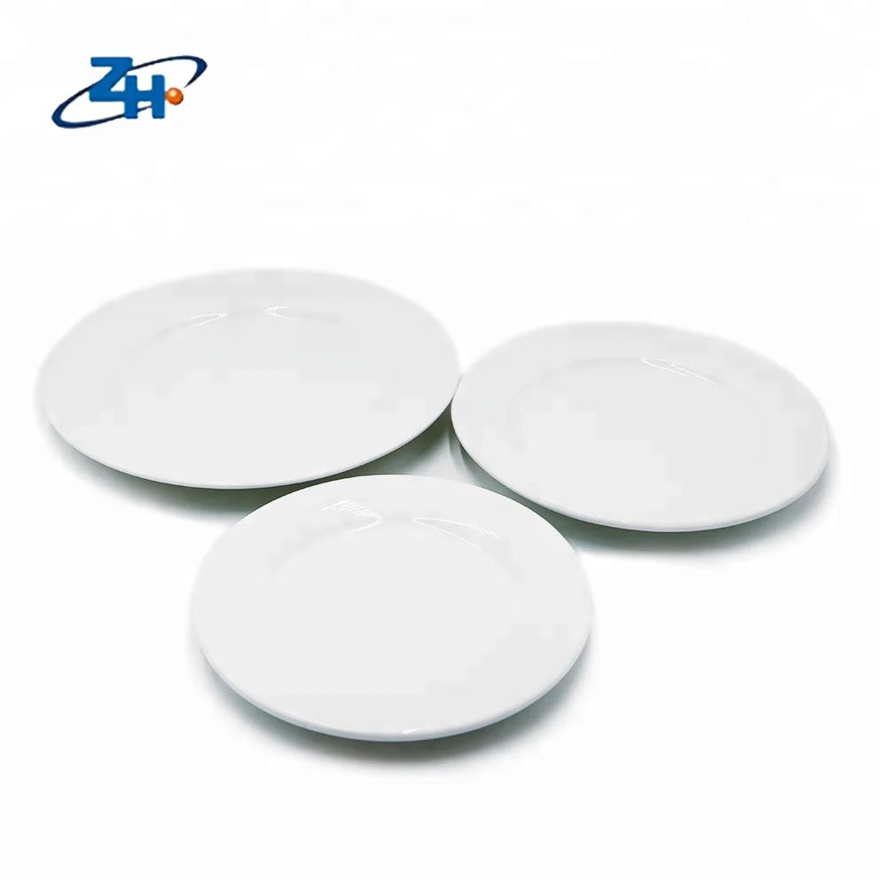 Promotional Restamural Wallpaper White Plate Sets Ceramic Customized Giveaways Contemporary Plate Dish Tableware Paper Plates