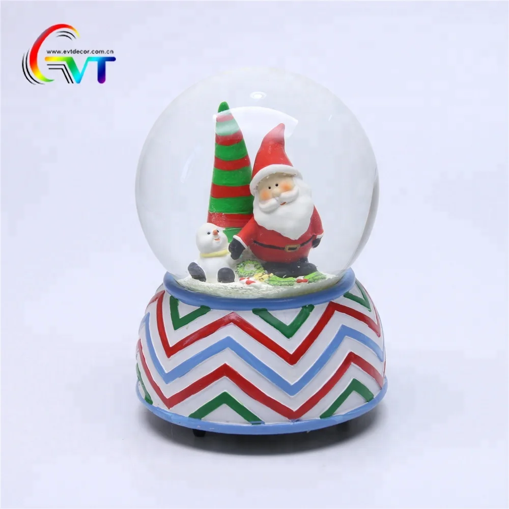 Polyresin Souvenirs Custom Snowglobe Bulk Christmas Glass Snow Ball Music Box