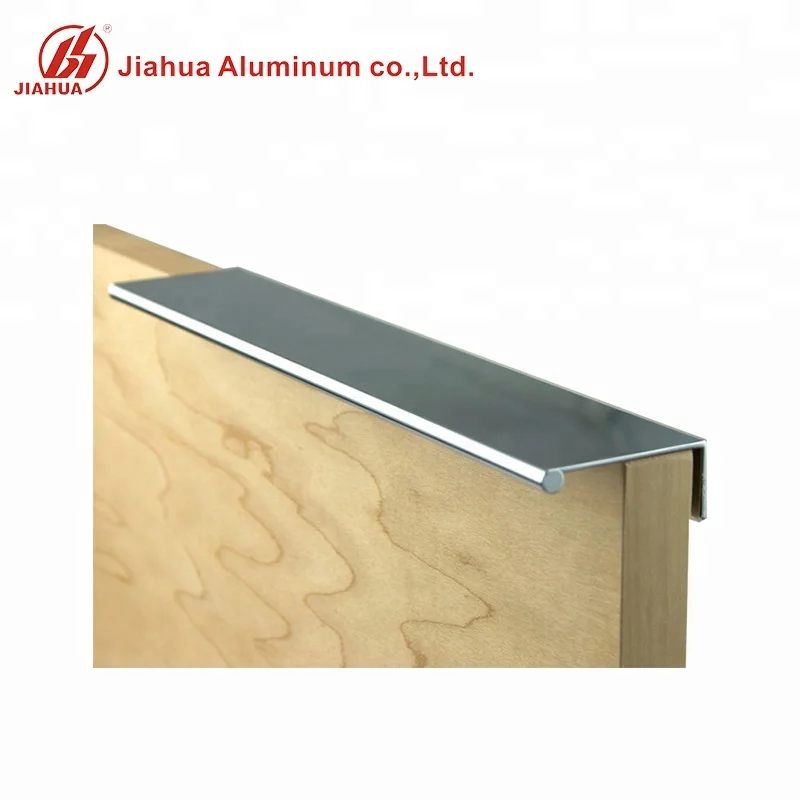 JIA HUA Aluminium Horizontal Aluminum Channel profile silver for kitchen handle
