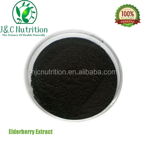 Organic 25% UV Anthocyanidins Powder Elderberry Extract Bulk Sambucol Black Elderberry