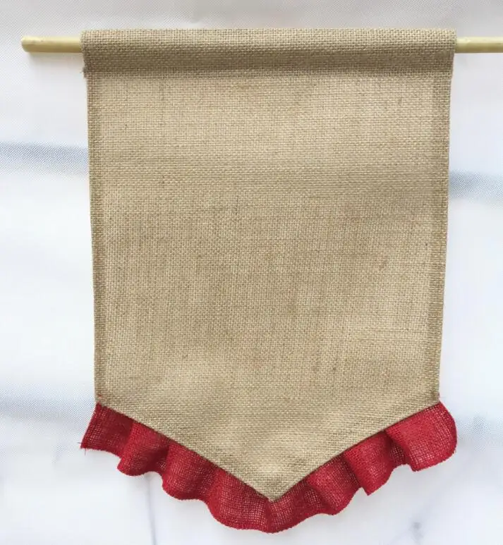 
Large size Christmas wedding party decoration guide flag DIY linen Burlap garden flag banner 
