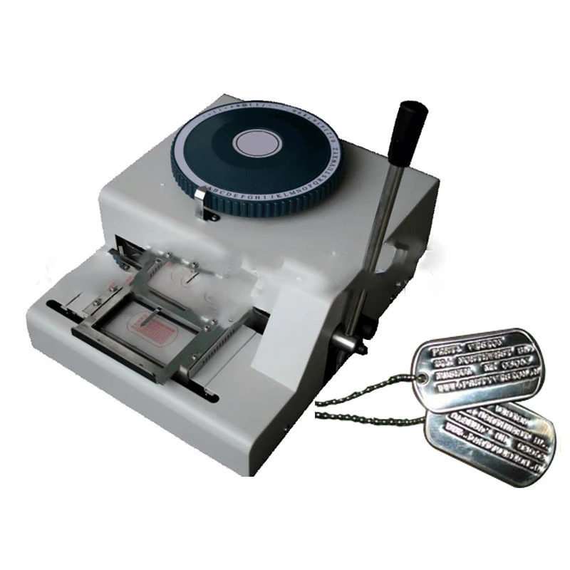 Manual Embosser Metal Stainless Steel Stamping Printer Dog Tag Embossing Nameplate Marking