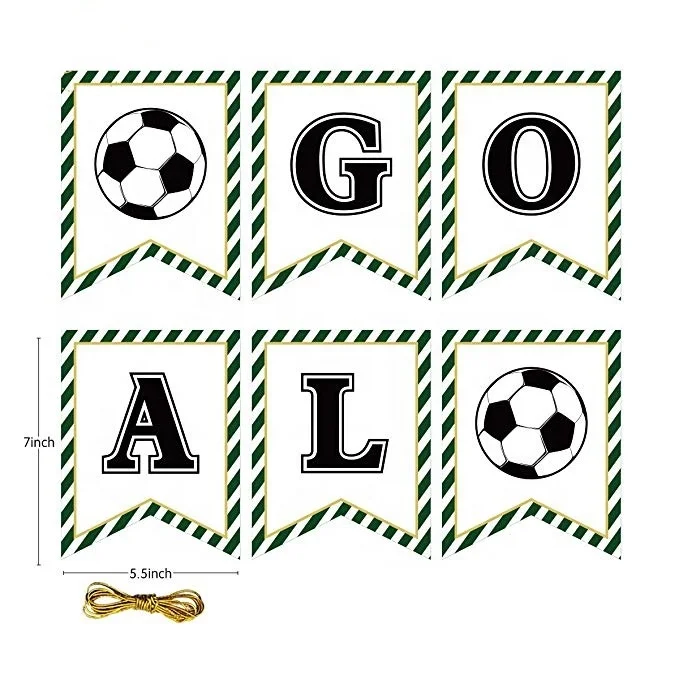 Boy Soccer Party Decorations Goal Banner Paper Lantern Pom Poms Honeycomb for World Cup Soccer Sports Themed Birthday Party