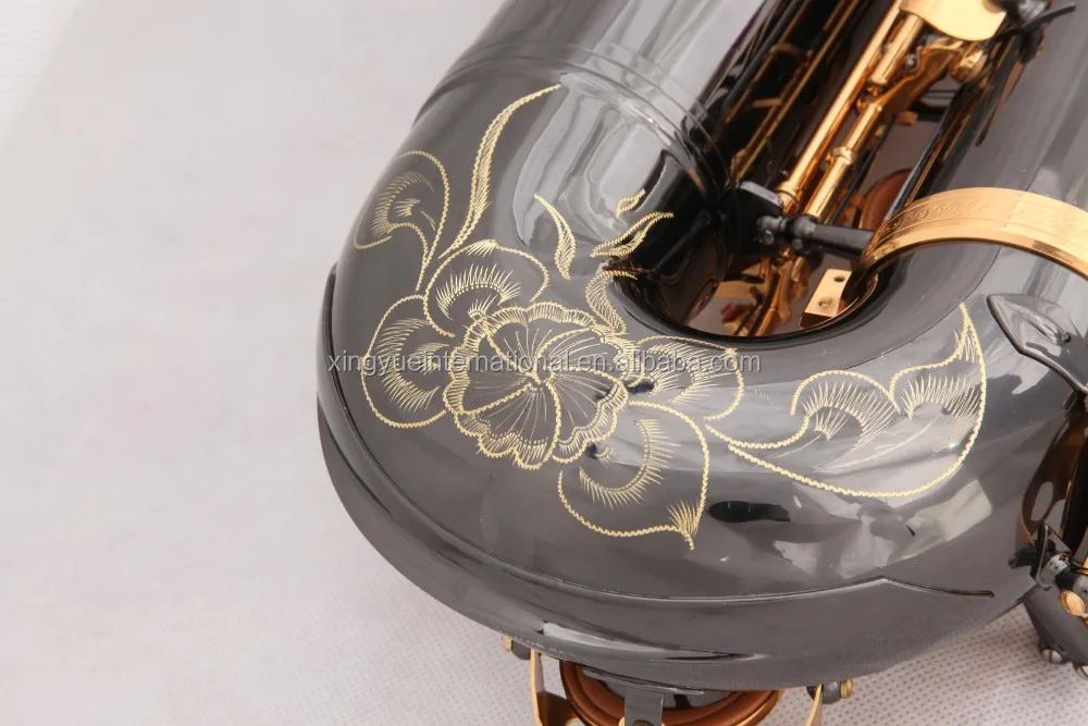 black tenor sax gold lacquer keys