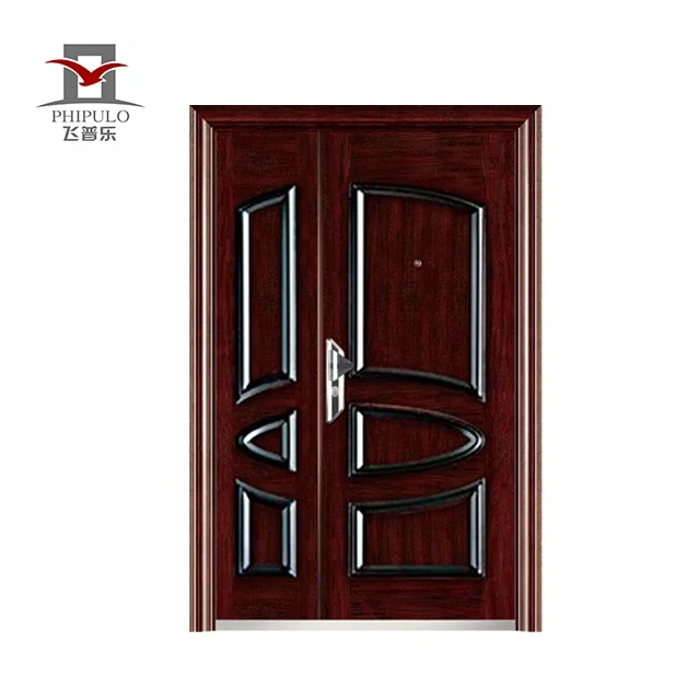 Phipulo One And Half Entrance Security Steel Door Exterior Waterproof Anti-Theft Metal Main Gate