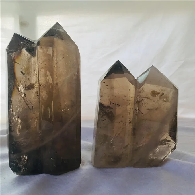 wholesale high quality  natural  crystal  wands multiple smoky  point for decoration