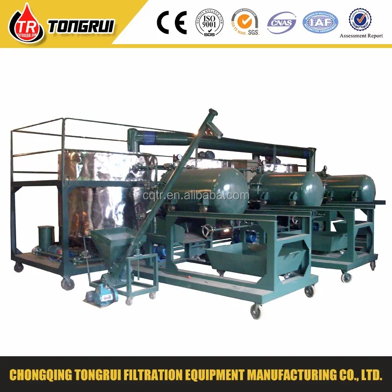 high vacuum used lubricant oil purifying/waste oil recycle filtration plant
