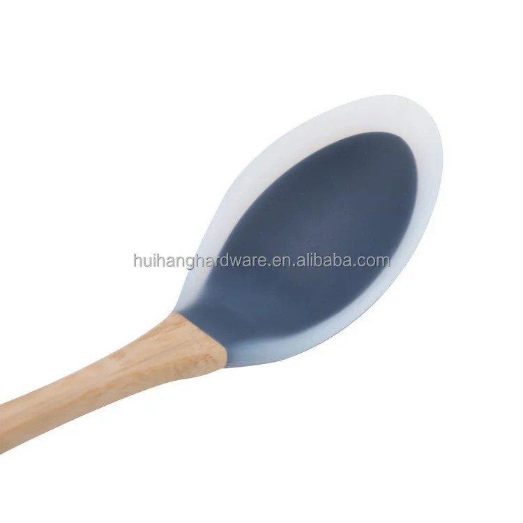 Hot sale item Silicone Spoon with Bamboo Handle