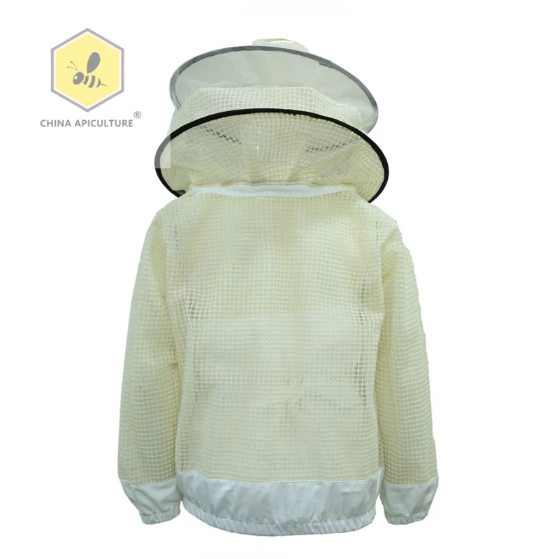Beekeeping Tools Adult Beekeeping Vented Jacket with Fencing Veil Hood Ventilated Premium Beekeeper Jackets