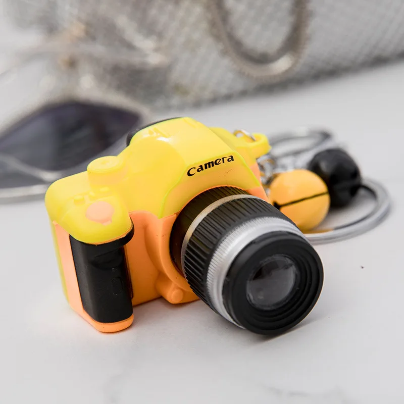 Ins cell phone shell accessories simulation SLR camera LED luminous sounding Keychain