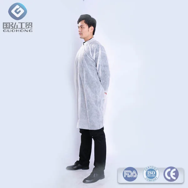 одноразовая спецодежда нетканый халат одноразовый для посетителя на кнопках, липучках