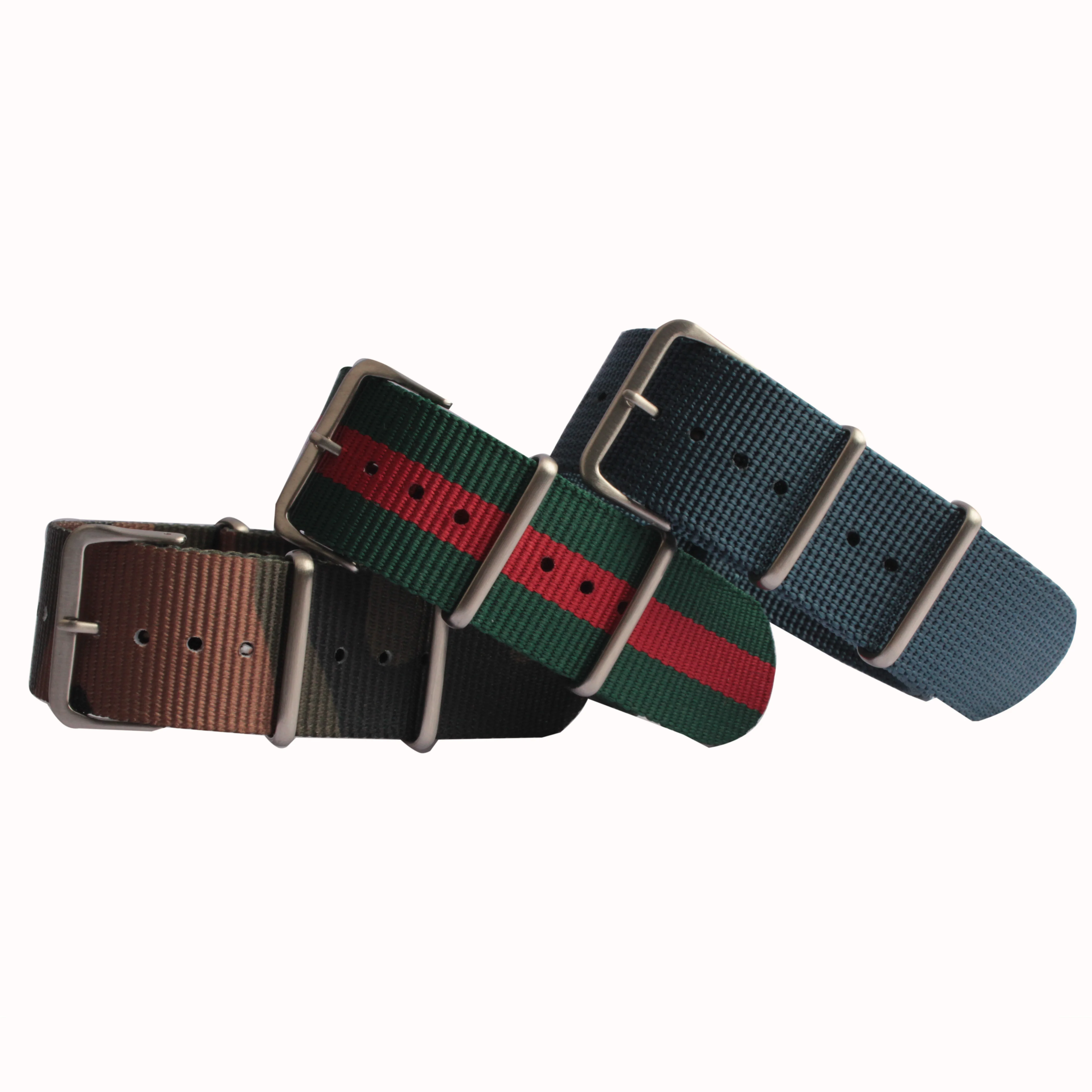 18mm 20mm 22mm 24mm Custom Camouflage One Piece Bronze Plated one piece Zulu Nylon Watch Strap Band