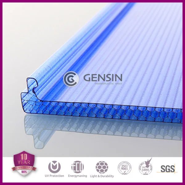 U-образный лист из поликарбоната, Четыре Многослойных полого поликарбоната, настенная панель, сотовый лист для строительной кровли с профилями