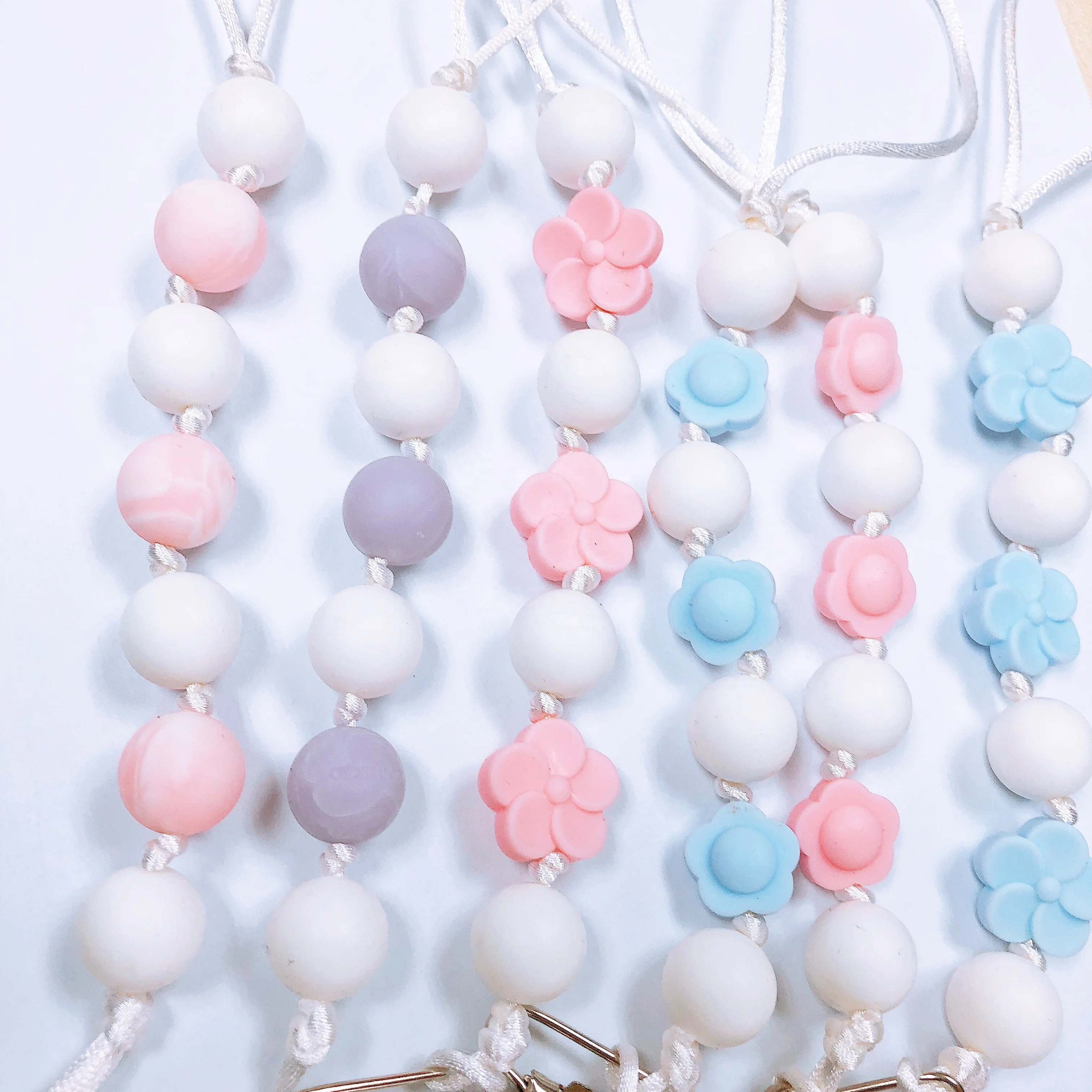
Customize DIY Necklace Soft Silicone Beads Teether Holder Pacifier Clip Chain 