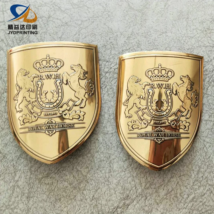 Manufacture High Quality 3D Metal Emboss Wine Label Luxury Aluminium Wine Label