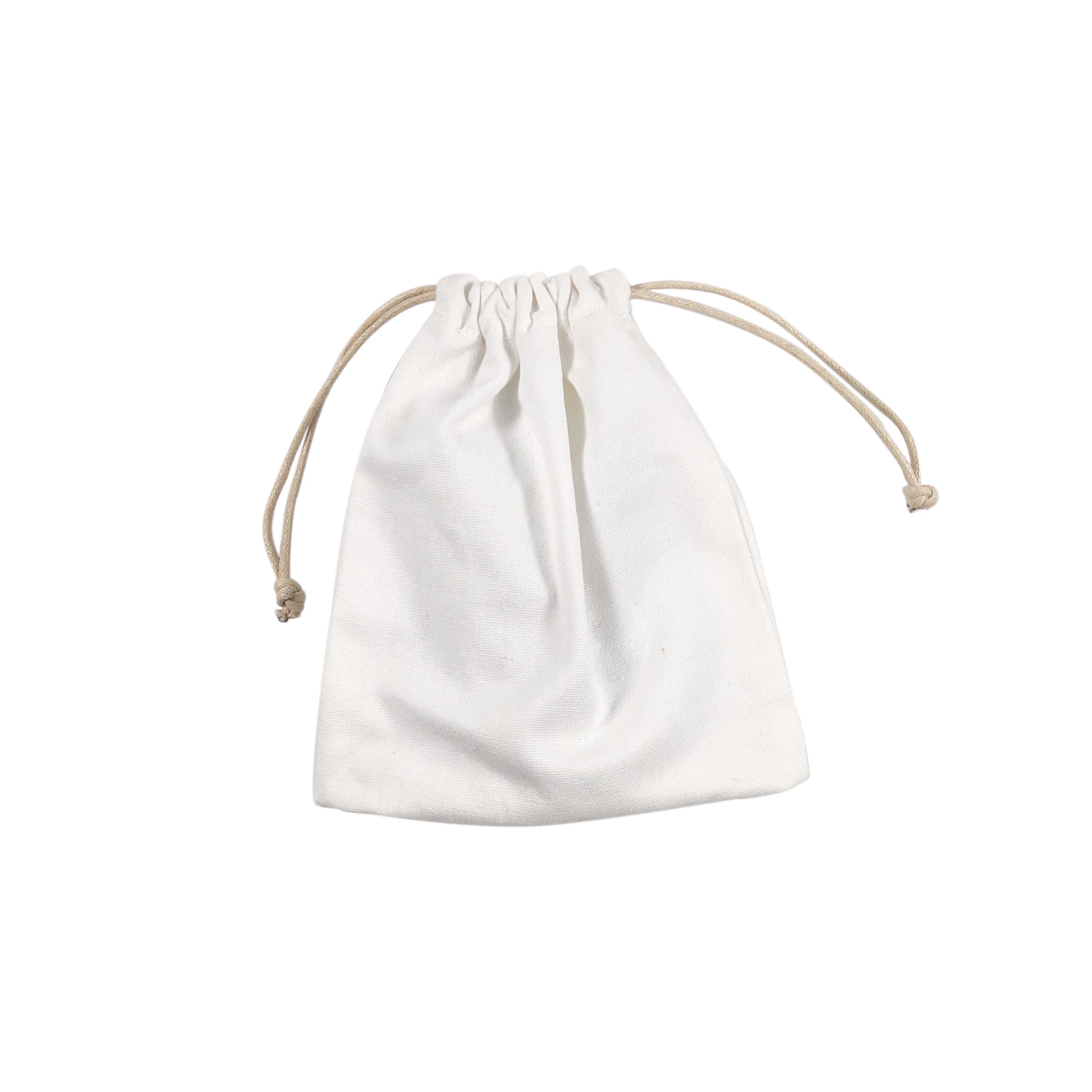Manufacturer Custom Pouch Cotton Bag Jewellery Muslin Shoe Natural Color Dust Small Drawstring Cotton Linen Pouch