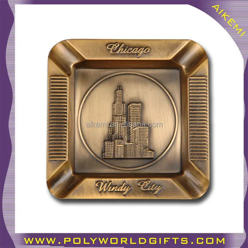 souvenir sculpture metal antique/bronze/copper ashtray,zinc alloy metal ashtray with custom logo,metal ashtray with logo