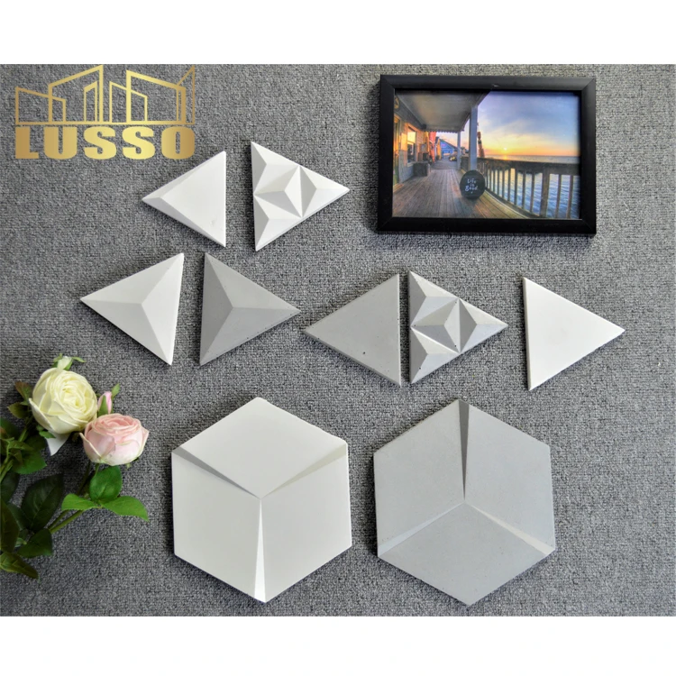 LUSSO Ceramic japan design hand make tile 150x130mm unique triangle 2 white concrete wall tile for art