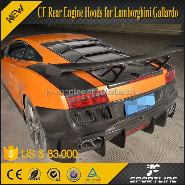 Углеродного Волокна D Стиль Задний Двигатель Вытяжки для Lamborghini Gallardo LP550 LP560 LP570 08-14