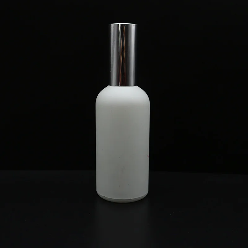 5ml 10ml 15ml 20ml 30ml 50ml 100ml frosted matte white glass perfume bottle with silver spray cap