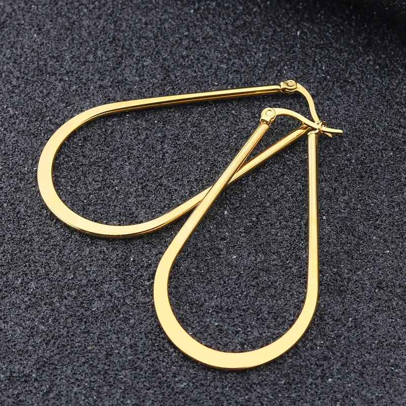 Chengfen stainless steel gold plated U shape clip new design earrings fancy