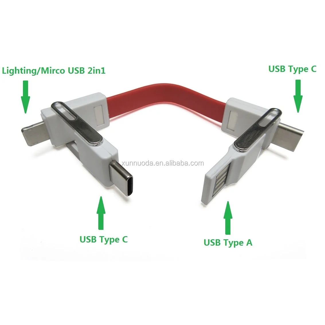 
4in1 USB Type C OTG Magnetic Cable with Key Ring 