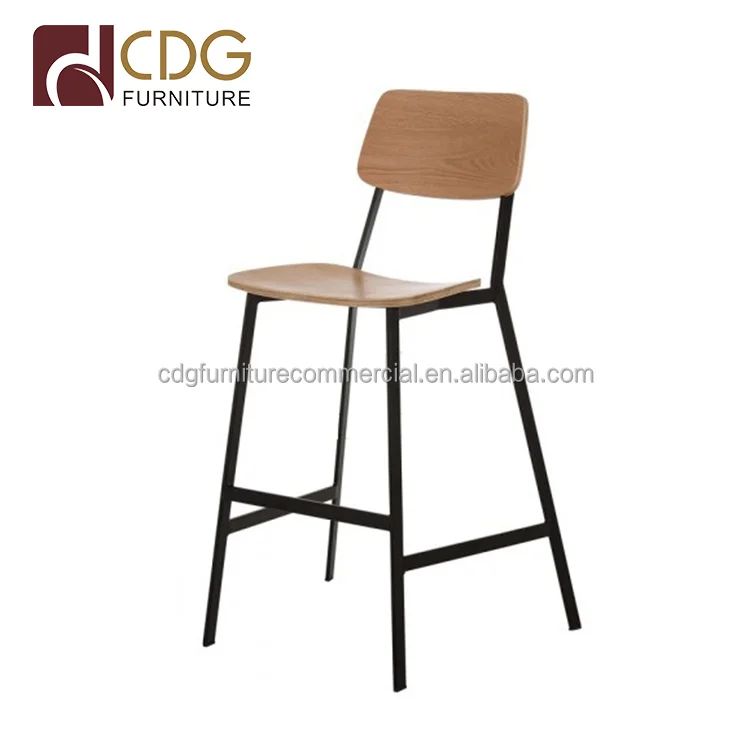 Antique Metal Industrial Bar Stools Copine Sean Dix Wood Bar Chair hotel high back chair