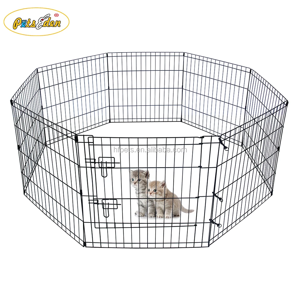 
8 Panel Folding Rabbit Hutch Run Metal Rabbit Chicken Run Cage Big Pet Playpen 
