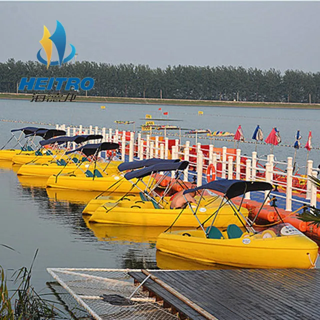 outside amusement equipment adults pedal boat lake leisure watercraft PE pontoon floating fishing boat hot sale
