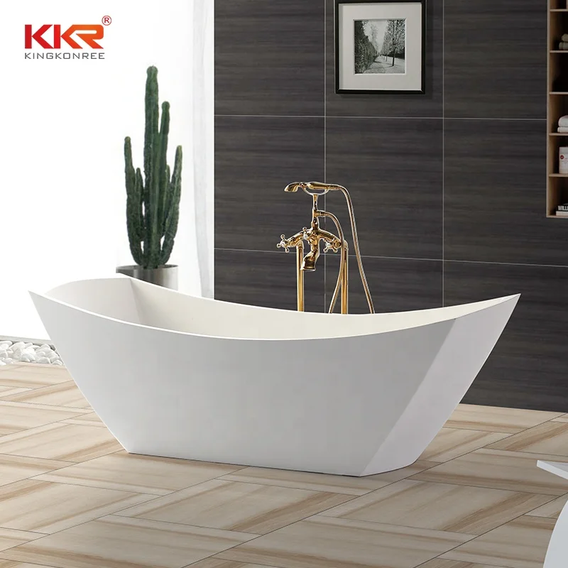KKR Durable Solid Surface Bath Freestanding Bath Tub Artificial Stone Bathtub